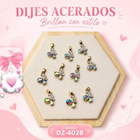 1009 dijes acerados dorado x10u. DZ-4028