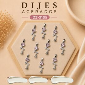 1010 dijes acerados plateado x10u. DZ-3105