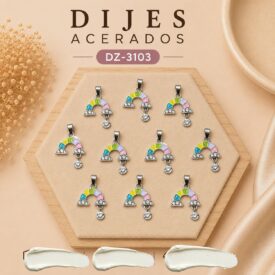 1012 dijes acerados plateado x10u. DZ-3103