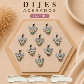 1014 dijes acerados plateado x10u. DZ-3101