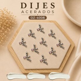1015 dijes acerados plateado x10u. DZ-4008