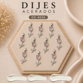 0933 dijes acerados plateados x10u. DZ-4034