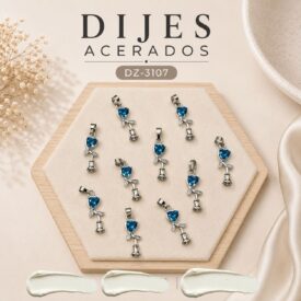 0947 dijes acerados plateados x10u. DZ-3107