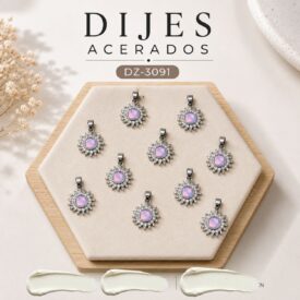 0946 dijes acerados plateados x10u. DZ-3091