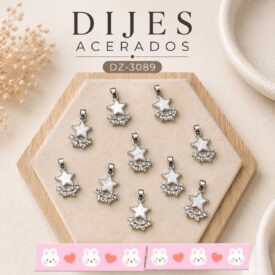 0945 dijes acerados plateados x10u. DZ-3089