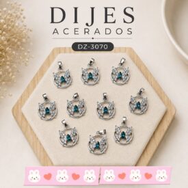0944 dijes acerados plateados x10u. DZ-3070