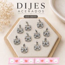 0943 dijes acerados plateados x10u. DZ-3071