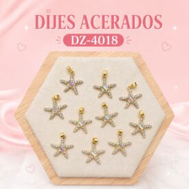 0952 dijes acerados dorado x10u. DZ-4018