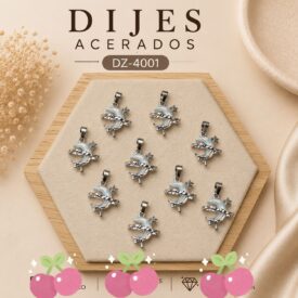 0950 dijes acerados plateados x10u. DZ-4001