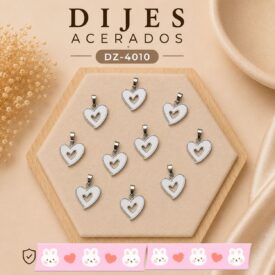 0954 dijes acerados plateado x10u. DZ-4010