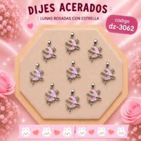 0963 dijes acerados plateado x10u. DZ-3062