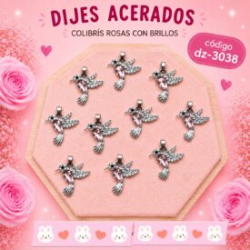 0965 dijes acerados plateado x10u. DZ-3038