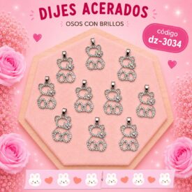 0980 dijes acerados plateado x10u. DZ-3034