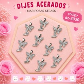 0981 dijes acerados plateado x10u. DZ-3030