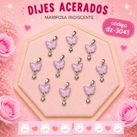 0983 dijes acerados plateado x10u. DZ-3041