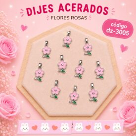 0987 dijes acerados plateado x10u. DZ-3005