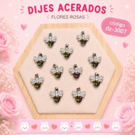 0995 dijes acerados plateado x10u. DZ-3007