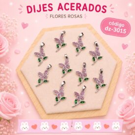 0994 dijes acerados plateado x10u. DZ-3015