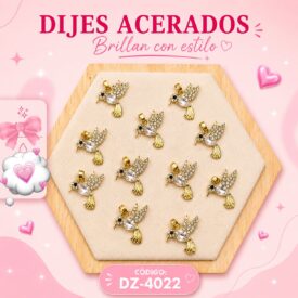 0999 dijes acerados dorado x10u. DZ-4022