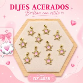 0996 dijes acerados dorado x10u. DZ-4038