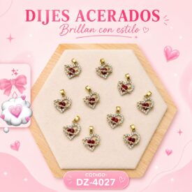 1002 dijes acerados dorado x10u. DZ-4027