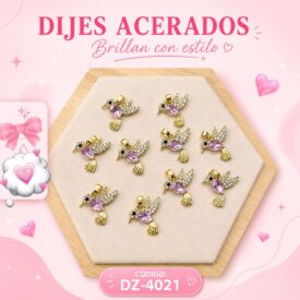 1004 dijes acerados dorado x10u. DZ-4021
