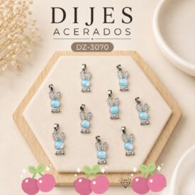 1005 dijes acerados plateado x10u. DZ-3070