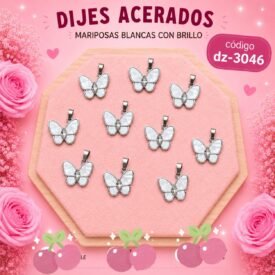 1006 dijes acerados plateado x10u. DZ-3046