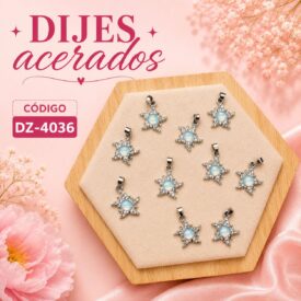 1046 dijes acerados plateado x10u. DZ-4036
