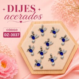 1047 dijes acerados plateado x10u. DZ-3037
