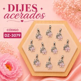 1051 dijes acerados plateado x10u. DZ-3079
