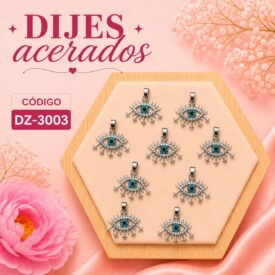 1049 dijes acerados plateado x10u. DZ-3003