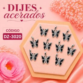 1066 dijes acerados plateado x10u. DZ- 3020
