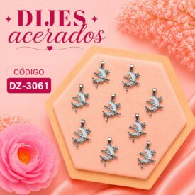 1064 dijes acerados plateado x10u. DZ- 3061