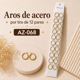 1152 aros acero tira  x 12 al azar AZ-068