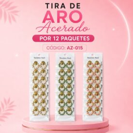 1164 aros acero tira del mismo COLOR x 12 al azar AZ-015
