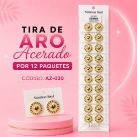 1174  aros acero tira  x 12 al azar AZ-030