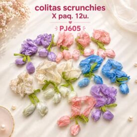 1193 colitas scrunchies x paq. 12u. PJ605