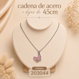 Cadena acero PLATEADO (45cm) + dije Cod. 203044