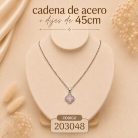 Cadena acero PLATEADO (45cm) + dije Cod. 203048