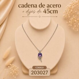 Cadena acero PLATEADO (45cm) + dije Cod. 203027