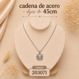 Cadena acero PLATEADO (45cm) + dije Cod. 203071