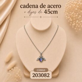 Cadena acero PLATEADO (45cm) + dije Cod. 203082