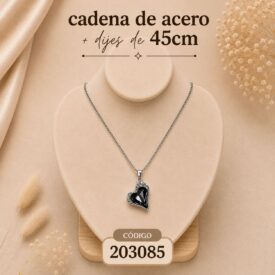 Cadena acero PLATEADO (45cm) + dije Cod. 203085