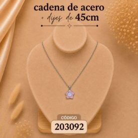 Cadena acero PLATEADO (45cm) + dije Cod.  203092
