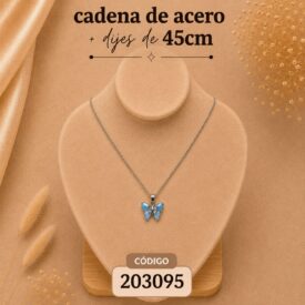 Cadena acero PLATEADO (45cm) + dije Cod. 203095