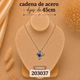 Cadena acero PLATEADO (45cm) + dije Cod. 203037