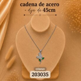 Cadena acero PLATEADO (45cm) + dije Cod. 203035