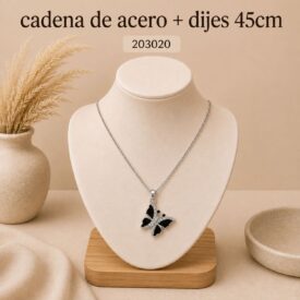 Cadena acero PLATEADO (45cm) + dije Cod. 203020