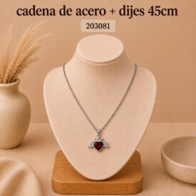 Cadena acero PLATEADO (45cm) + dije Cod. 203081